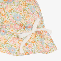 بونبوان-قبعة شمسية قطنية مزينة بالزهور للبنات | Childrensalon Outlet