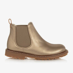 Bonpoint-Girls Gold Metallic Ankle Boots | Childrensalon Outlet