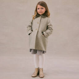 Bonpoint-Girls Grey Wool Overcoat | Childrensalon Outlet