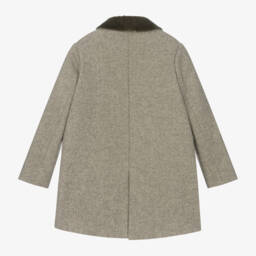 Bonpoint-Girls Grey Wool Overcoat | Childrensalon Outlet
