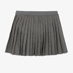 بونبوان-تنورة مزيج صوف بكسرات لون رمادي | Childrensalon Outlet