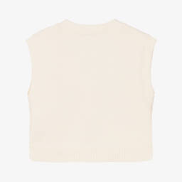 بونبوان-بلوفر بدون أكمام كشمير وقطن لون عاجي للبنات | Childrensalon Outlet