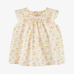 Bonpoint-Кремовый хлопковый топ с вишнями для девочек | Childrensalon Outlet