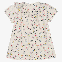 Bonpoint-Girls Ivory Cherry Print Ruffle Dress | Childrensalon Outlet