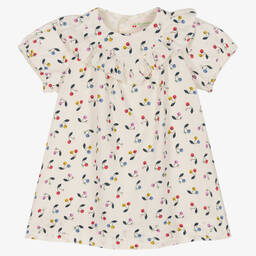 Bonpoint-Girls Ivory Cherry Print Ruffle Dress | Childrensalon Outlet