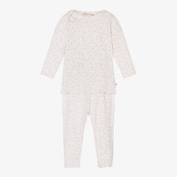 Bonpoint-Girls Ivory Cotton Cherry Leggings Set | Childrensalon Outlet