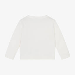 Bonpoint-Girls Ivory Cotton Knit Cardigan | Childrensalon Outlet