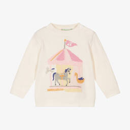 Bonpoint-Girls Ivory Cotton Knitted Jumper | Childrensalon Outlet