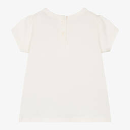 Bonpoint-Кремовая хлопковая футболка для девочек | Childrensalon Outlet