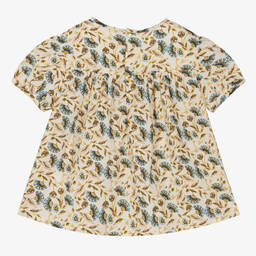 Bonpoint-بلوز قطن لون عاجي بطبعة ورود للبنات | Childrensalon Outlet