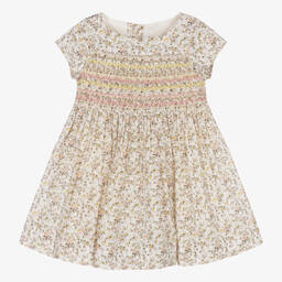 Bonpoint-Girls Ivory Liberty Print Smocked Dress | Childrensalon Outlet