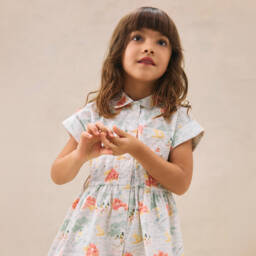 Bonpoint-Кремовое хлопковое платье Tropic для девочек | Childrensalon Outlet