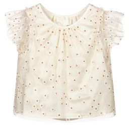 Bonpoint-Girls Ivory Tulle Blouse | Childrensalon Outlet