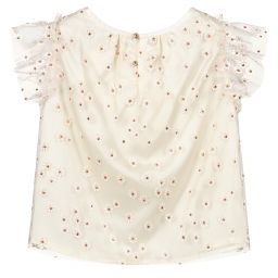 Bonpoint-Girls Ivory Tulle Blouse | Childrensalon Outlet