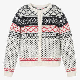 Bonpoint-Girls Ivory Wool & Cashmere Knit Cardigan | Childrensalon Outlet