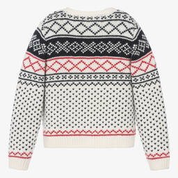 Bonpoint-Girls Ivory Wool & Cashmere Knit Cardigan | Childrensalon Outlet