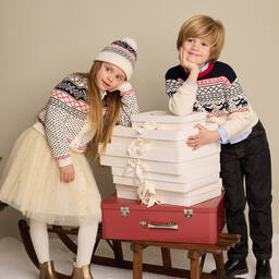 Bonpoint-Girls Ivory Wool & Cashmere Knit Cardigan | Childrensalon Outlet