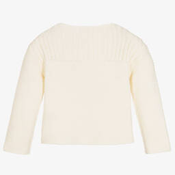Bonpoint-Girls Ivory Wool Knitted Sweater | Childrensalon Outlet