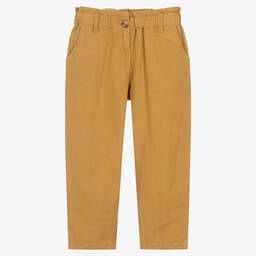 Bonpoint-Girls Ochre Yellow Chino Trousers | Childrensalon Outlet
