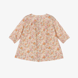 Bonpoint-Girls Pale Beige Floral Dress | Childrensalon Outlet