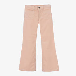 Bonpoint-Girls Pink Corduroy Flared Trousers | Childrensalon Outlet