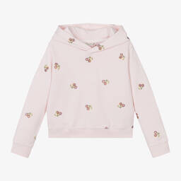 Bonpoint-Girls Pink Cotton Cherry Hoodie | Childrensalon Outlet
