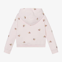 Bonpoint-Girls Pink Cotton Cherry Hoodie | Childrensalon Outlet