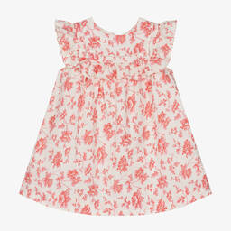 بونبوان-فستان أطفال بناتى بطبعة ورود لون زهرى وعاجى | Childrensalon Outlet