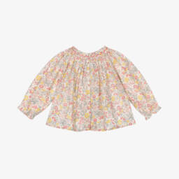 Bonpoint-Girls Pink Floral Smocked Top | Childrensalon Outlet