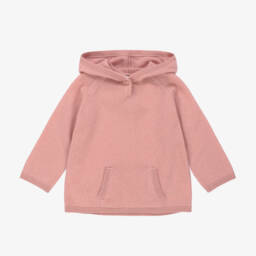 Bonpoint-Girls Pink Pure Cashmere Hooded Sweater | Childrensalon Outlet