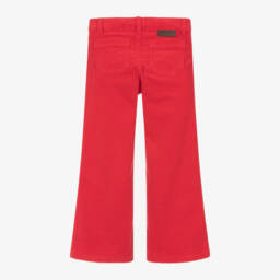 Bonpoint-Girls Scarlet Corduroy Flare Trousers | Childrensalon Outlet
