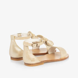 Bonpoint-Girls Shimmering Gold T-Bar Sandals | Childrensalon Outlet