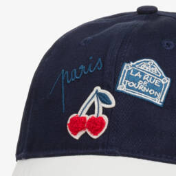 Bonpoint-Girls Sky Blue Cherry Hat | Childrensalon Outlet