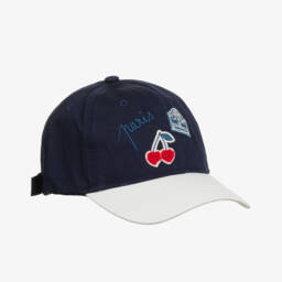 Bonpoint-Girls Sky Blue Cherry Hat | Childrensalon Outlet