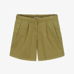 Bonpoint-Girls Soft Green Twill Shorts | Childrensalon Outlet