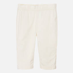 Bonpoint-بنطلون تويل عاجي ناعم للبنات | Childrensalon Outlet