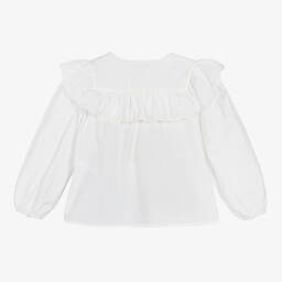 Bonpoint-Girls White Cotton Blouse | Childrensalon Outlet