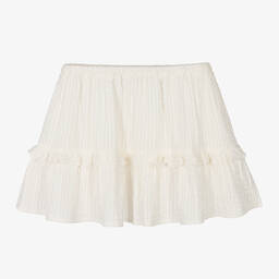 بونبوان-تنورة قطن سيرسوكر لون أبيض | Childrensalon Outlet