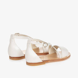 Bonpoint-Girls White Leather Sandals | Childrensalon Outlet