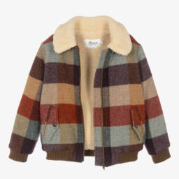 Bonpoint-Girls Wool Blend Check Jacket | Childrensalon Outlet