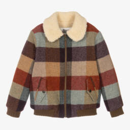 Bonpoint-Girls Wool Blend Check Jacket | Childrensalon Outlet