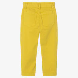بونبوان-بنطلون تشينو قطن تويل لون أصفر للبنات | Childrensalon Outlet