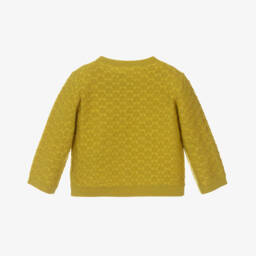 Bonpoint-Girls Yellow Merino Wool Cardigan | Childrensalon Outlet