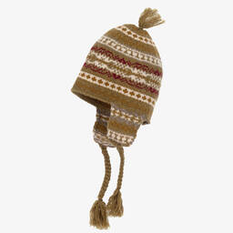 بونبوان-قبعة صوف مارينو محبوك لون أخضر | Childrensalon Outlet