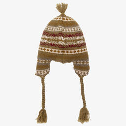 بونبوان-قبعة صوف مارينو محبوك لون أخضر | Childrensalon Outlet