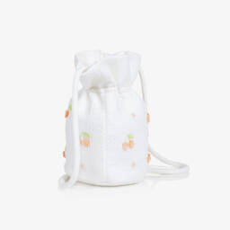Bonpoint-Ivory Cherry Daisy Embroidered Bag | Childrensalon Outlet