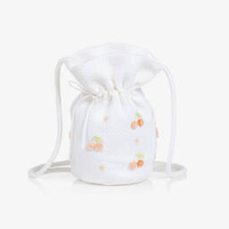 Bonpoint-Ivory Cherry Daisy Embroidered Bag | Childrensalon Outlet