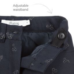 Bonpoint-Темно-синие жаккардовые брюки | Childrensalon Outlet
