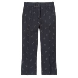 Bonpoint-Темно-синие жаккардовые брюки | Childrensalon Outlet