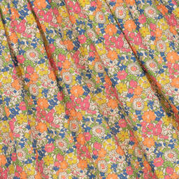 Bonpoint-تنورة قطن عضوي لون زهري وبرتقالي وأزرق بطبعة ورود | Childrensalon Outlet